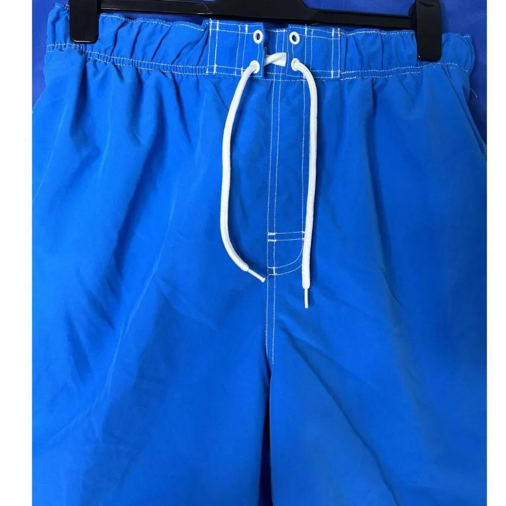 Mens Blue Swim Trunks Sz‎ M Swimwear Aquatic Cruise Vacay Beach Coastal Vibrant